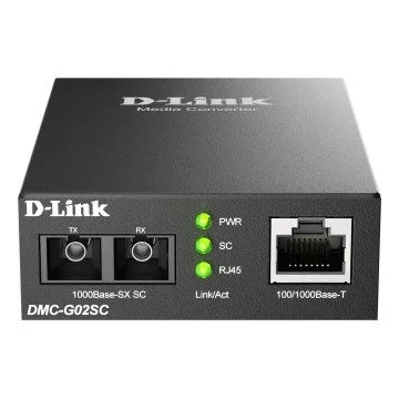 D-Link DMC G02SC – Medienkonverter – 1GbE – 10Base-T, 100Base-TX, 1000Base-T, 1000Base-SX – RJ-45 / SC multi-mode – 850 nm (DMC-G02SC/E)
