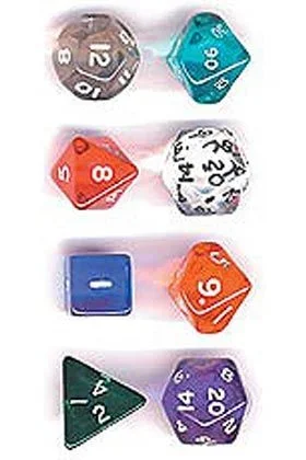 Dados transparentes 12 caras (25 unids.)