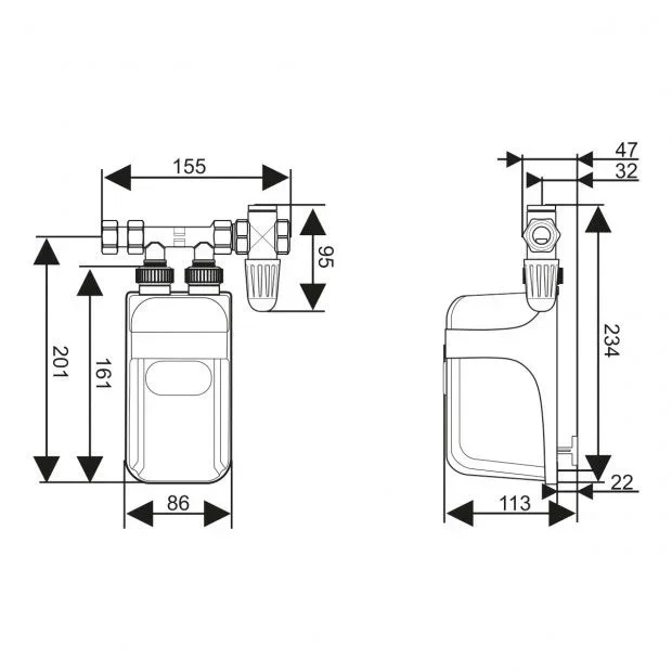 DAFI Water Heater 9.0 kW Without Battery (400V)