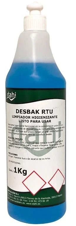 Dahi limpiador higienizante desbak azul botella 1l