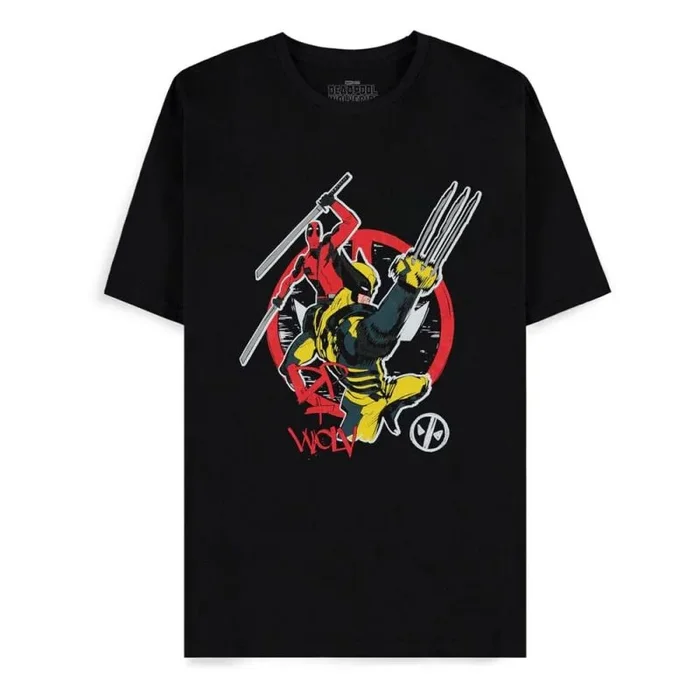 Deadpool and Wolverine Hombre Camiseta Negro XL 100% algodón Vorne Bedruckt Regular