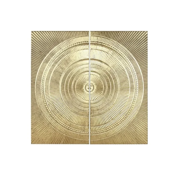Decoración de pared home esprit dorado 97 x 3 x 97 cm (2 piezas)