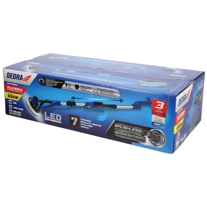 DEDRA DED7768BM – Lijadora Portátil de Alta Potencia, Ideal para Superficies de Madera y Metal, 150 mm, EAN 5902628776891.