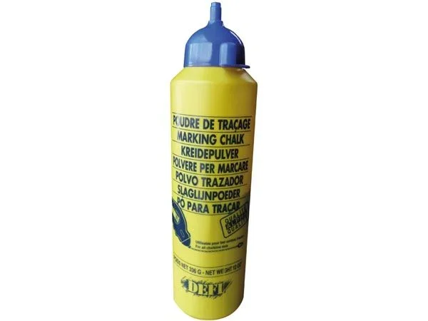 Defi Polvo de trazado Azul 336 g, Recarga Polvo de Tiza Carrete, Polvo de Marcado para albañiles, Polvo de Marcado Muy Visible para líneas Rectas en construcción y albañilería