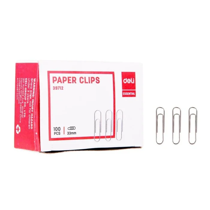 Deli c.100 clips niquelados 33mm