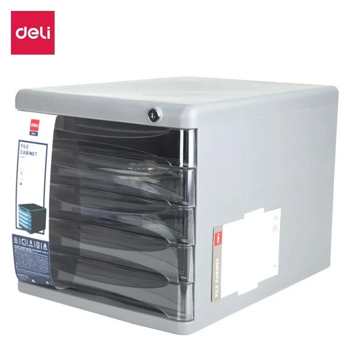 Deli modulo 5 cajones pp con llave negro