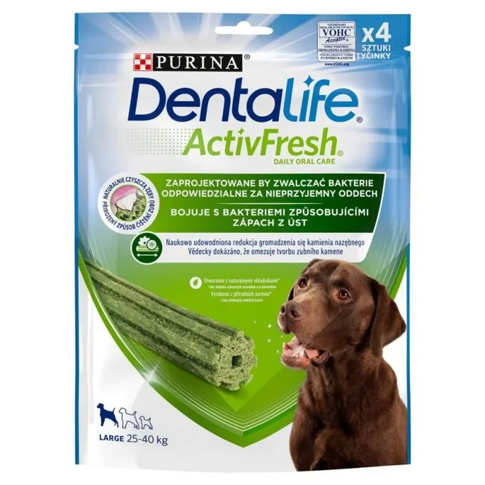 Delicias para perros para encías y dientes de Purina Dentalife ActiveFresh Large 142g