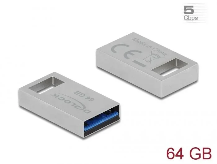 DeLOCK 54071 unidad flash USB 64 GB USB tipo A 3.2 Gen 1 (3.1 Gen 1) Plata