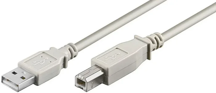 Deltaco USB-210 cable USB 1 m USB 2.0 USB A USB B Beige, Negro