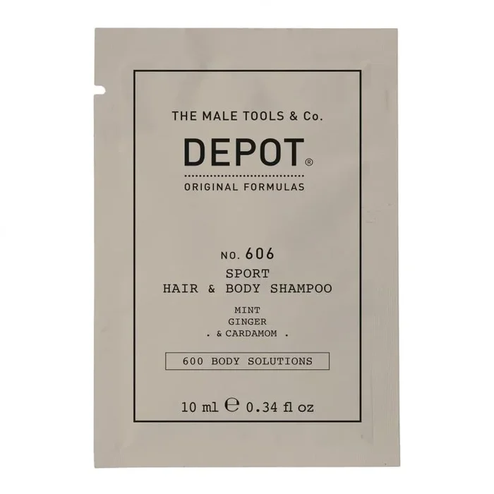 Depot 600 Body Solutions No. 606, Gel de Ducha y Shampoo 2 en 1, Complejo Botánico, 10 ml, Hidratación y limpieza suave para la piel y el cabello