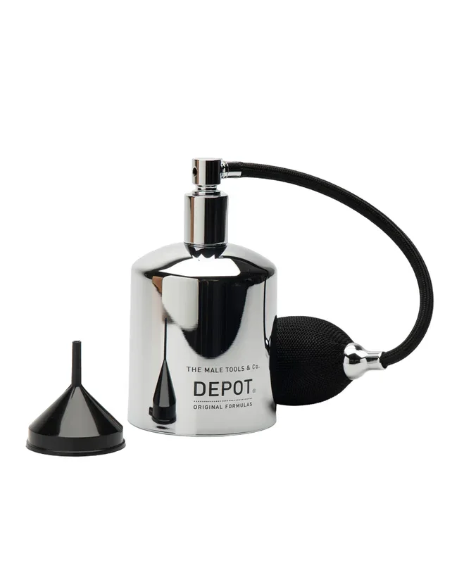 Depot, accessories no. 736 fragrance, spray pump dispenser plastic bottle, silver