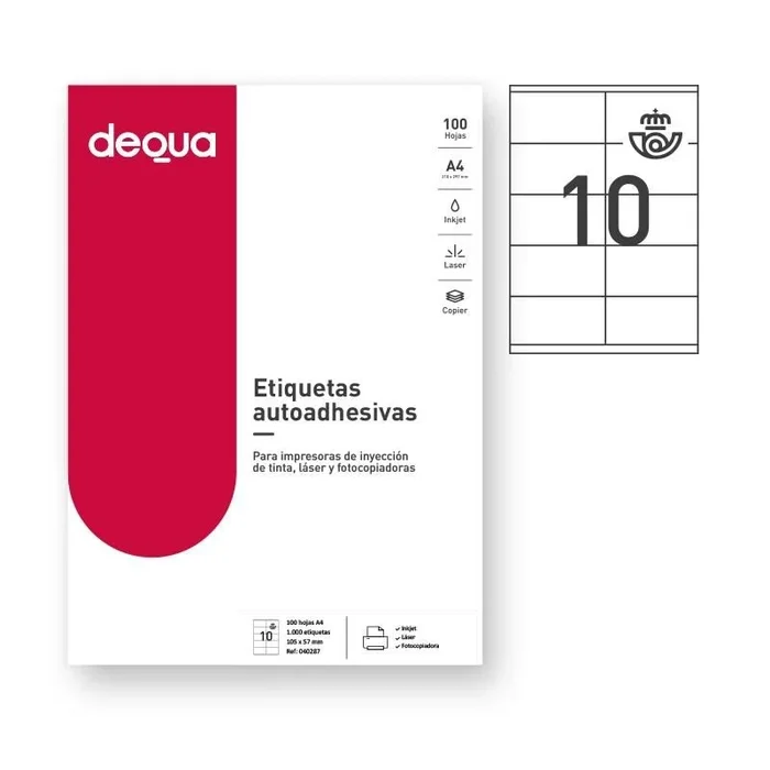 Dequa c.1000 etiquetas adhesivas 105x57mm