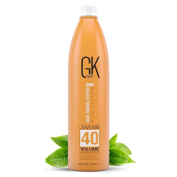 Desarrollador de crema oxidante Global Keratin, 40 volúmenes, 1000 ml, fórmula con ingredientes naturales para coloración óptima y hasta 4 niveles de elevación