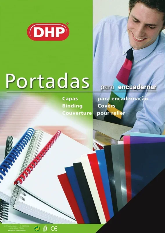 Dhp tapa encuadernación 180 micras a3 pvc opaco negro -pack 100u-
