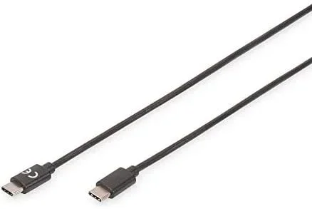 DIGITUS Cable de conexión USB 2.0 – 3,0 m – USB C (m) a USB C (m) – 480 Mbit/s – Cable tipo C, cable de conexión – Negro