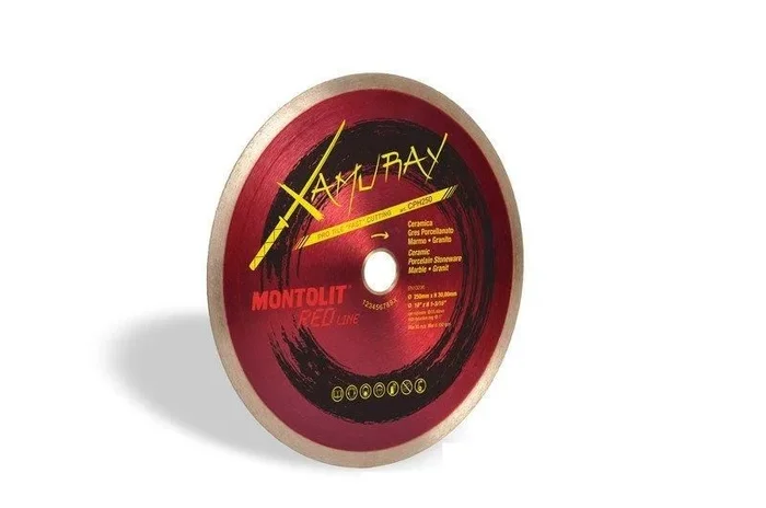Disco de corte diamantado, Montolit, modelo Cermon D.250 Xamuray, para corte cerámico de precisión, alta durabilidad, diámetro 250 mm, eje 25,4 mm