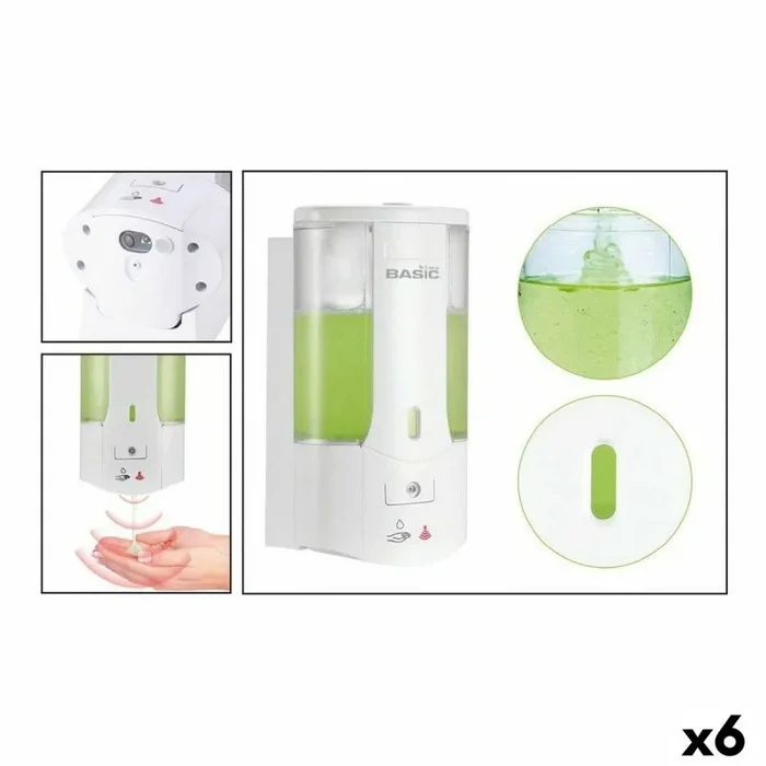 Dispensador de jabón basic home eléctrico de pared 400 ml (6 unidades)