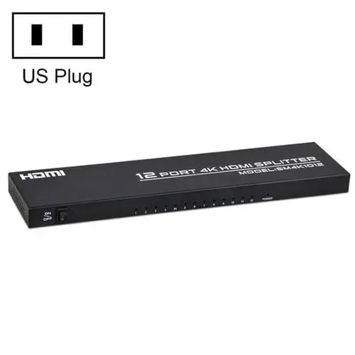 Divisor de Audio y Video HDMI 4K Fjgear Fj-Sm1012 1 Entrada 12 Salidas 30Hz Enchufe de EE.UU