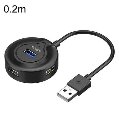 Divisor USB 2.0 Jinghua N62 Modelo 0,2 M Hub de 4 Puertos Extensión (Negro)