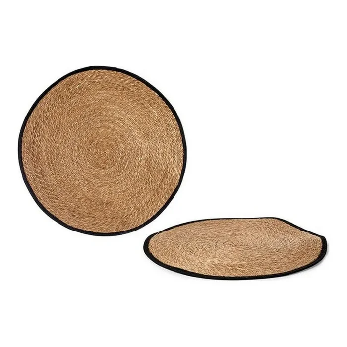 DKD Home Decor Alfombra Marrón Negro Fibra Natural (Ø 100 cm)