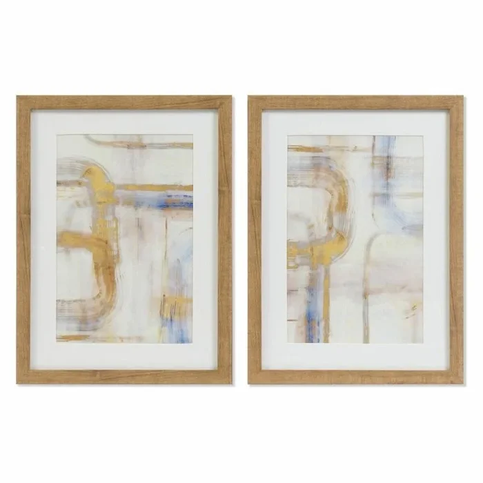 DKD Home Decor Cuadro Color Multicolor, de Cristal (30 x 3 x 40 centímetros) (2 Unidades)