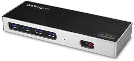 Dock USB-C y USB-A – Docking Station para 2 Monitores DisplayPort y HDMI de 4K 60Hz – Replicador de Puertos USB 3.0 para Portátil USB TipoC o USB-A – 6xUSB Tipo A – Mac/Windows