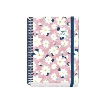 Dohe – Agenda Escolar 2025 2026 – Día Página, Tamaño A5 (15×21 cm), Español e Inglés, Septiembre a Junio, Cierre de Espiral y Goma, Tapa Dura, 4 Páginas de Pegatinas – PRIME Camomille