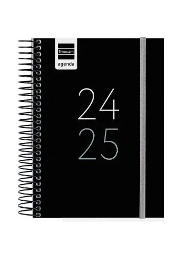 Dohe – Agenda Escolar 2025 2026 – Semana Vista, Tamaño A5 (15×21 cm), Español e Inglés, Septiembre a Junio, Cierre de Espiral, Tapa Dura – SYSTEM Negro
