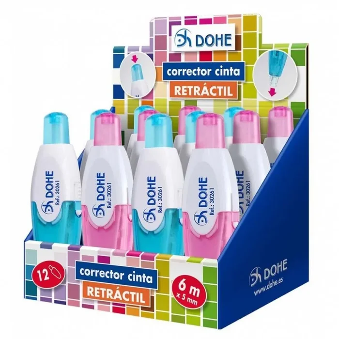 Dohe – Caja de Correctores de cinta retractiles – 12 uds