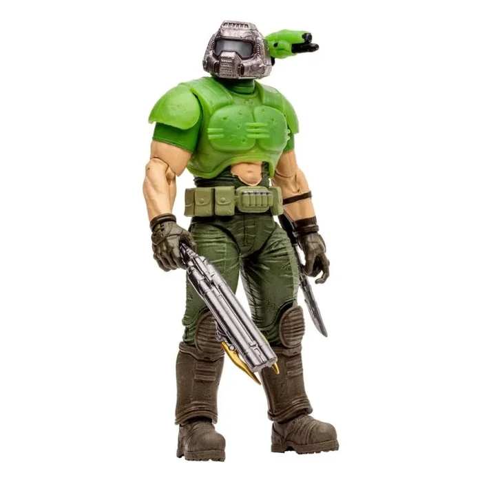 Doom eternal figura doom slayer classic (glow in the dark edition) gold label 18 cm