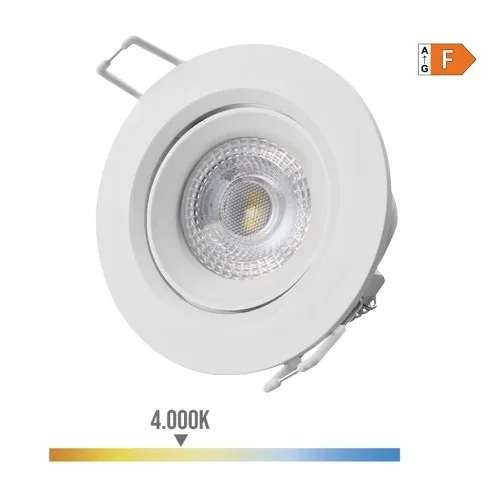 Downlight led empotrable redondo 5 w 4000 k luz dia color blanco ø9 cm