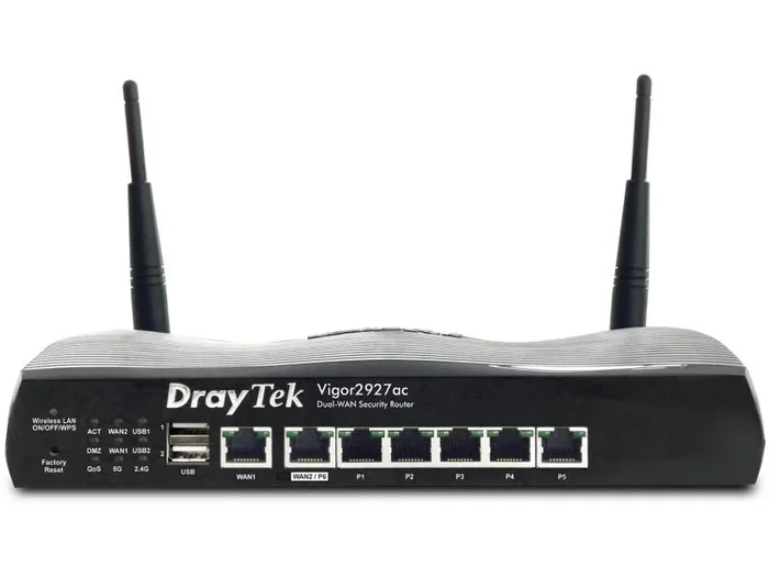 DrayTek Vigor2927ac router inalámbrico Gigabit Ethernet Doble banda (2,4 GHz / 5 GHz) 4G Negro