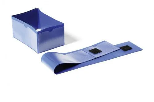 Durable 172407 Funda de pie de palet 145 x 75 mm con cierre de velcro, etiquetado por 4 lados, paquete de 50 piezas, azul oscuro