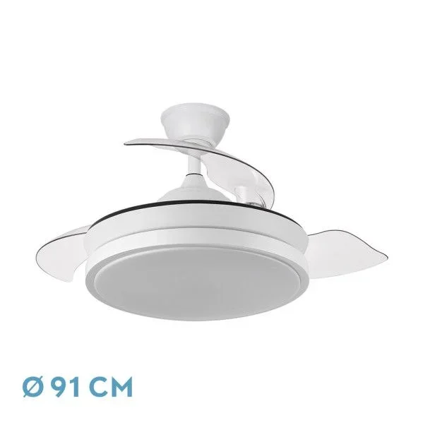 Ecoiluminaled Fabrilamp Ventilador Dc Escorpion Mini 45w Blanc 3aspas Desp. 91d 5980lm Reg.int.remot+temporiz+memoria