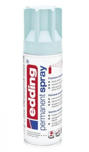 edding 5200 spray permanente – azul pastel mate – 200 ml – pintura acrílica para pintar y decorar vidrio, metal, madera, cerámica, plástico, lienzo – aerosol, spray acrílico, spray de pintura