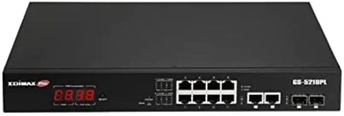 Edimax GS-5210PL switch Gestionado Gigabit Ethernet (10/100/1000) Negro