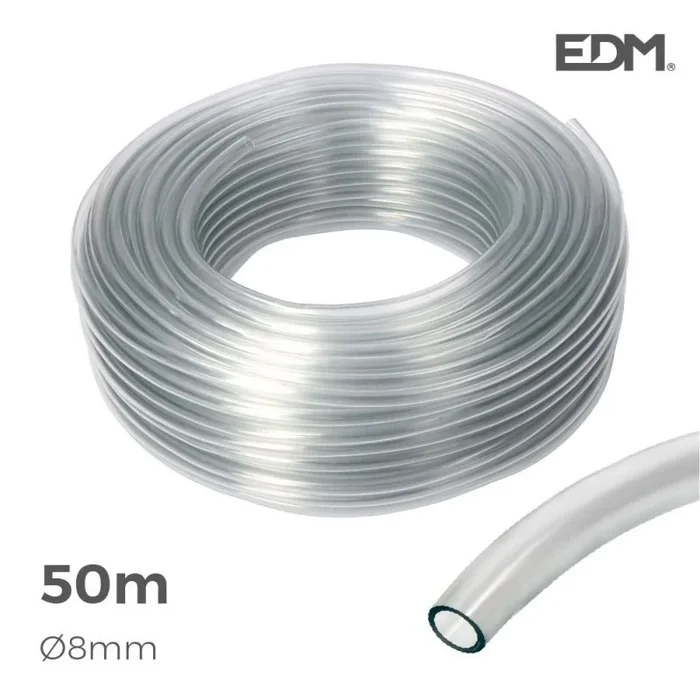 EDM 74253 Manguera Cristal con Ø INT 8 mm x Ø Ext 12 mm, 50 m