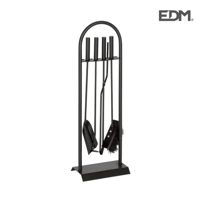 EDM 85751 Kit de Chimenea, 4 Unidades, Negro, 66 x 23 x 15 Cm