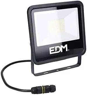 EDM FOCO PROYECTOR LED 50W 4000lm 6400K LUZ FRIA BLACK SERIES 19,2×17,5×2,9cm