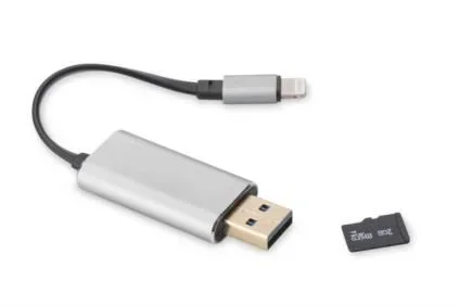 Ednet 31521 lector de tarjeta USB 3.2 Gen 1 (3.1 Gen 1)/Lightning Gris