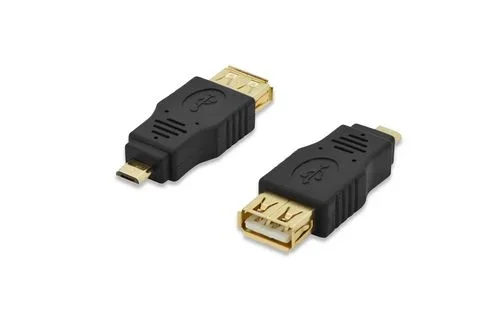 Ednet 84194 cambiador de género para cable Micro USB B USB A Negro