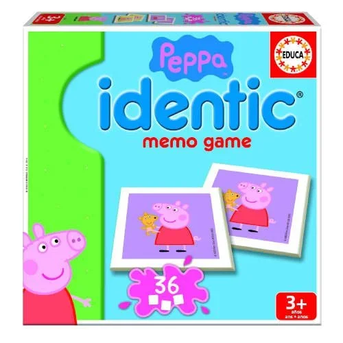Educa – Identic Peppa Pig, Juego Educativo para Bebés a Partir de 3 años, Juego de agudeza Visual y memora con 36 Cartas para Formar Parejas (16227)