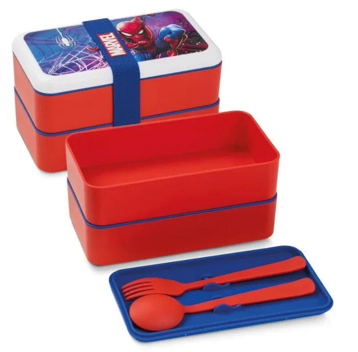 Egan Lonchera de 18 x 10 cm, contenedor de alimentos de polipropileno duradero con 2 compartimentos y utensilios, resistente a fugas, ligero y portátil, ideal para la escuela, el trabajo y los viajes
