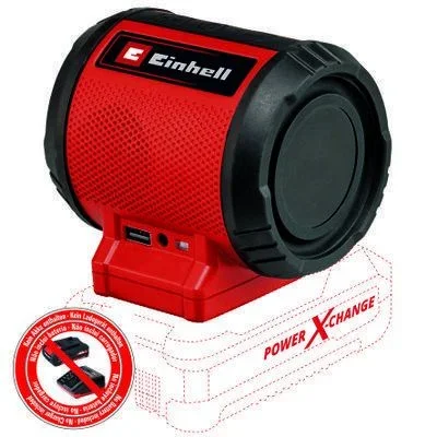 Einhell Altavoz con Batería TC-SR 18 Li BT-Solo Power X-Change (18 V, volumen máx. 85 dB, 120 Hz-20 Khz, Bluetooth Versión 5.0, 10 m alcance, conexión AUX/USB, sin Batería ni Cargador)