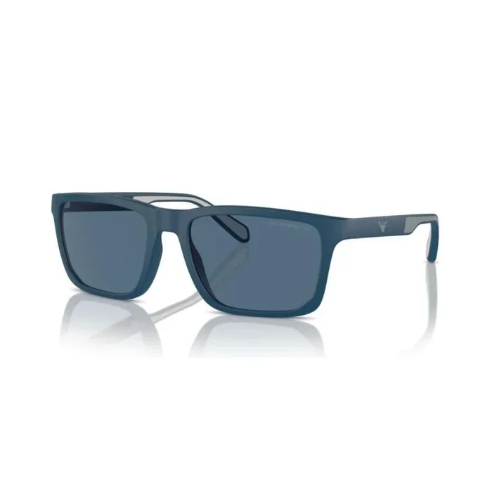 Emporio Armani Gafas de sol rectangulares Ea4219 para hombre, Azul, 57 mm