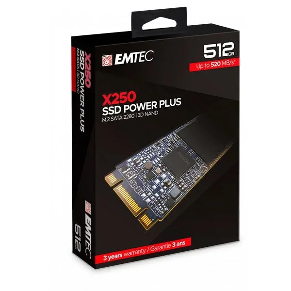 EMTEC – SSD Interno M2 SATA x250 512 GB Power Plus 3D NAND