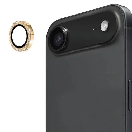 ENKAY Hat-Prince – Lente trasera con purpurina, película de vidrio templado de aleación de aluminio (dorado) para iPhone 17 Air