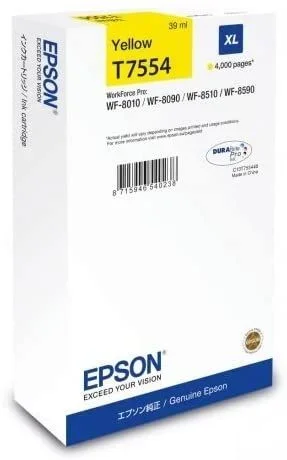Epson C13T755440 – Cartucho de tinta para la serie WF-8xxx, amarillo