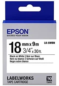 Epson Cinta estándar – LK-5WBN estándar negra/blanca 18/9