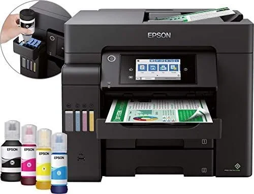 Epson EcoTank ET-5800, Impresora Alto Rendimiento Multifunción WiFi A4 con Impresión Doble Cara, Gran Velocidad de Impresión y Escaneado, Imprime / Escanea / Copia / Fax